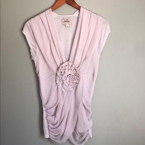 Anthropologie (Deletta) Blush Flower Blouse